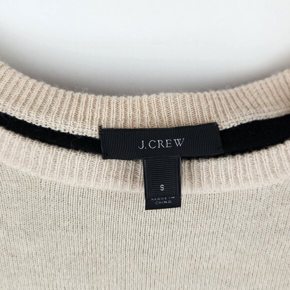 J. Crew Wool Angora Lightweight Sweater Elbow Patches Side Buttons sz S *Flawed* - Picture 3 of 9
